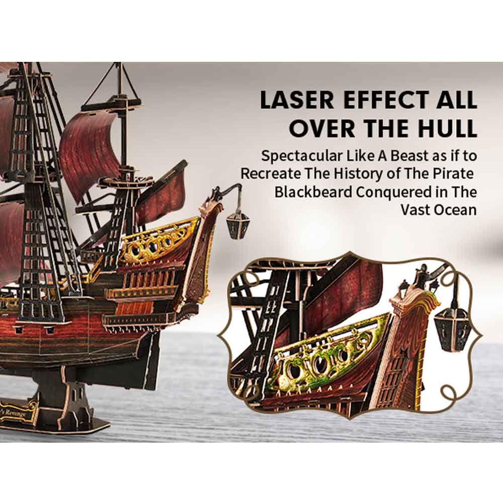 CubicFun 3D Puzzle Queen Anne's Anniversary Edition – 391 Piece Pirate Ship Model